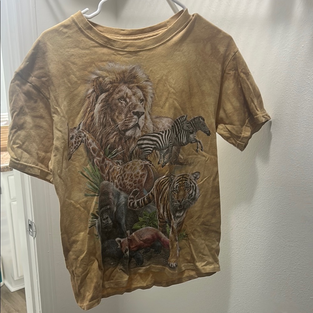The Mountain Brown Short Sleeve Tee with Lion Graphic